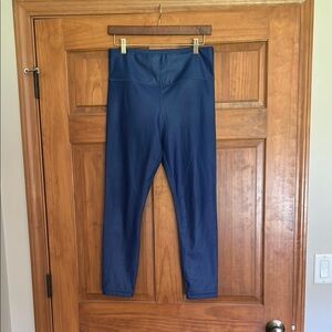Zyia Size 12 7/8 Metallic Navy Blue Leggings